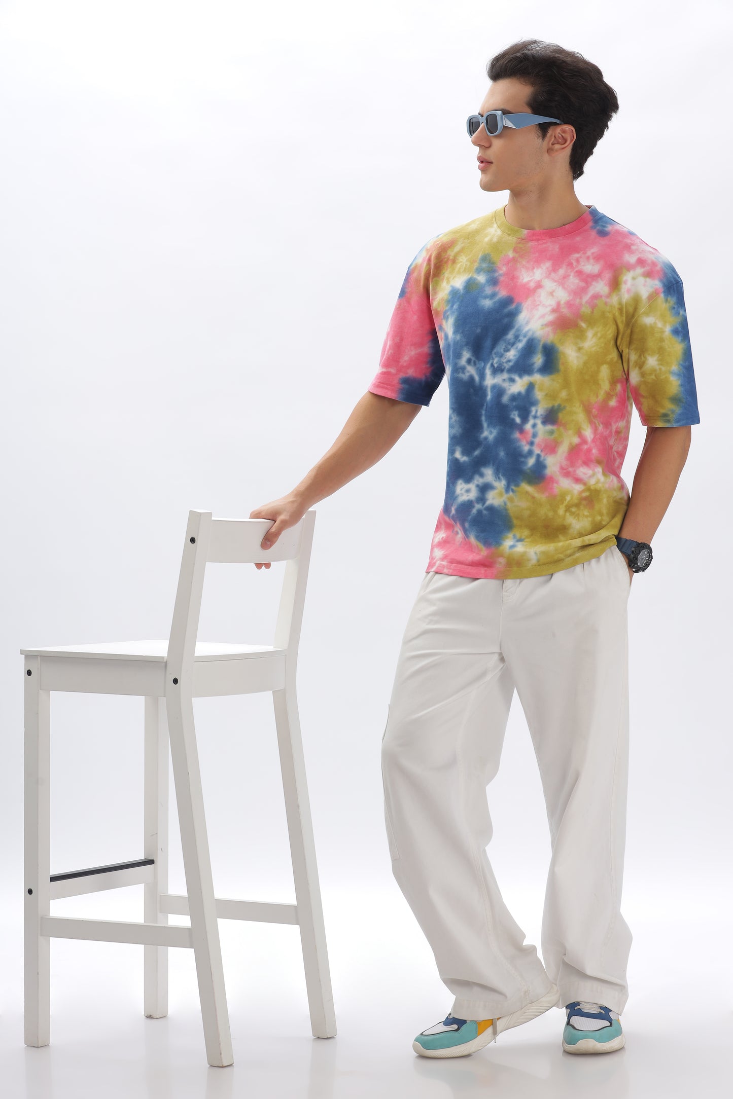 Rainbow Oversized Tie-Dye T-Shirt – 100% Cotton, 240 GSM (BULK ONLY)