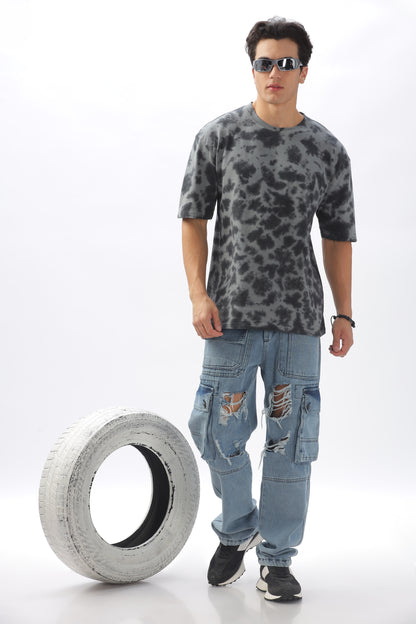 Black horse Oversized Tie-Dye T-Shirt – 100% Cotton, 240 GSM (BULK ONLY)