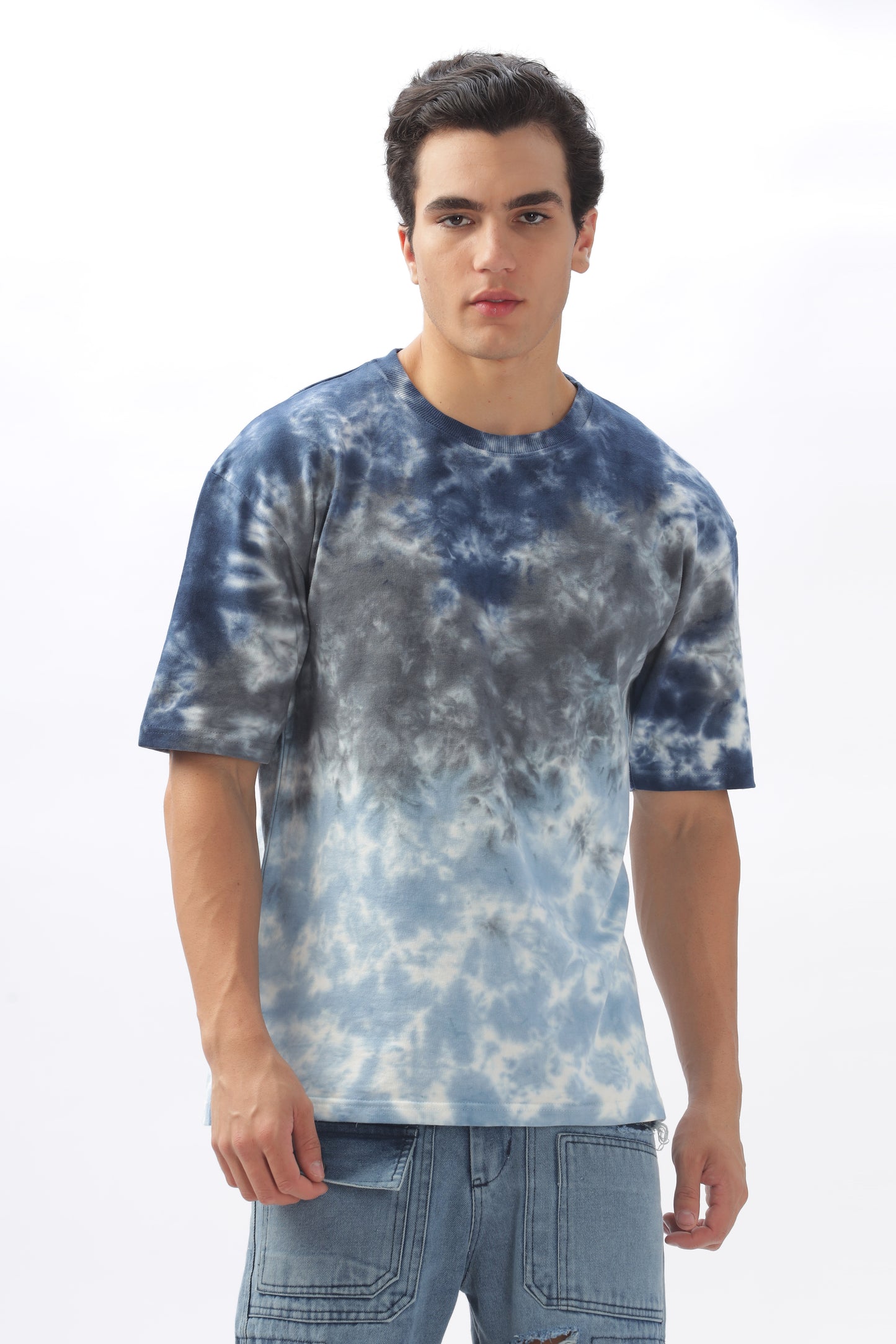 Liquid fall Oversized Tie-Dye T-Shirt – 100% Cotton, 240 GSM (BULK ONLY)