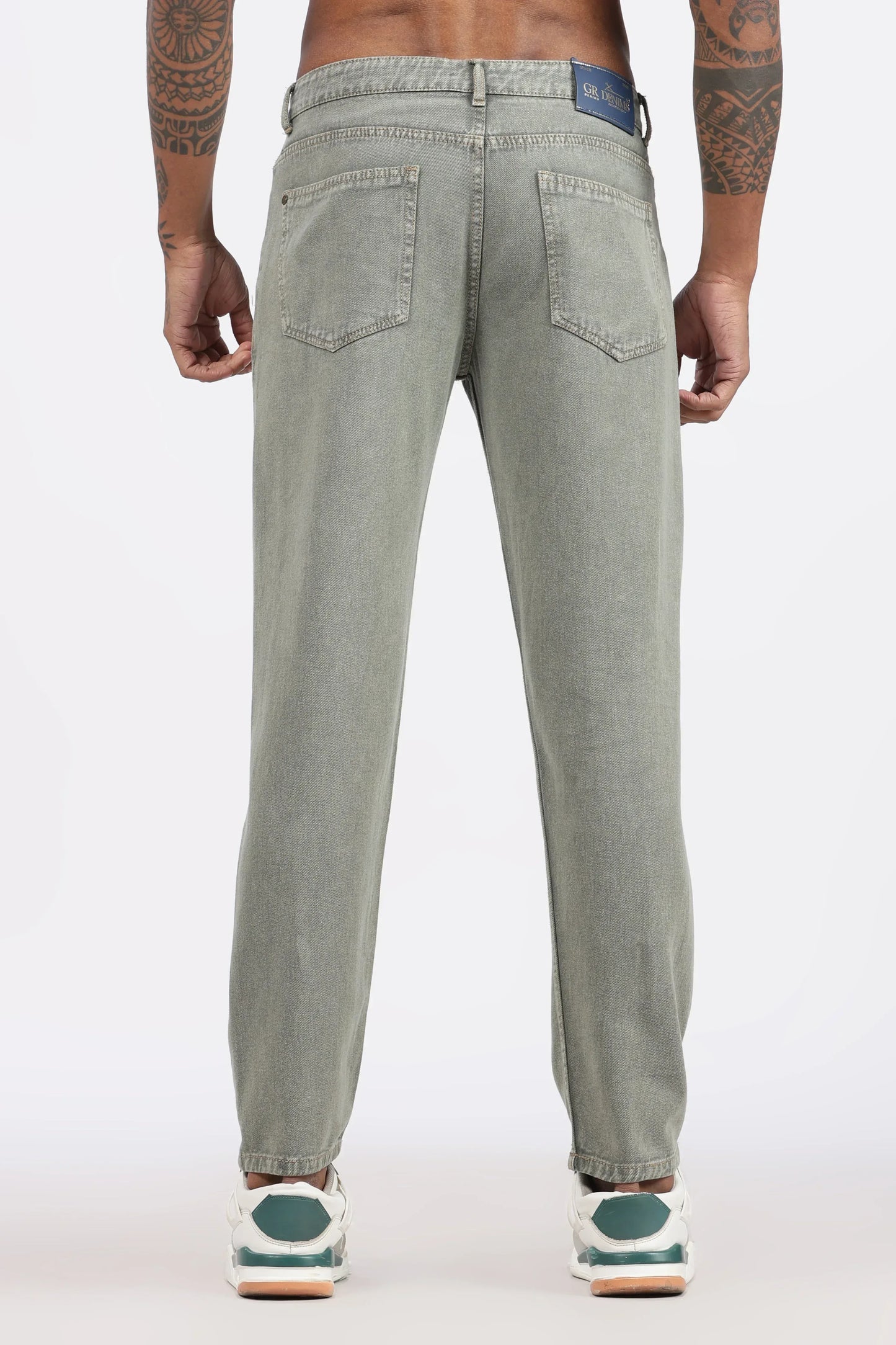 MENS MOM FIT - SAGE GREEN JEANS - GR DENIMS