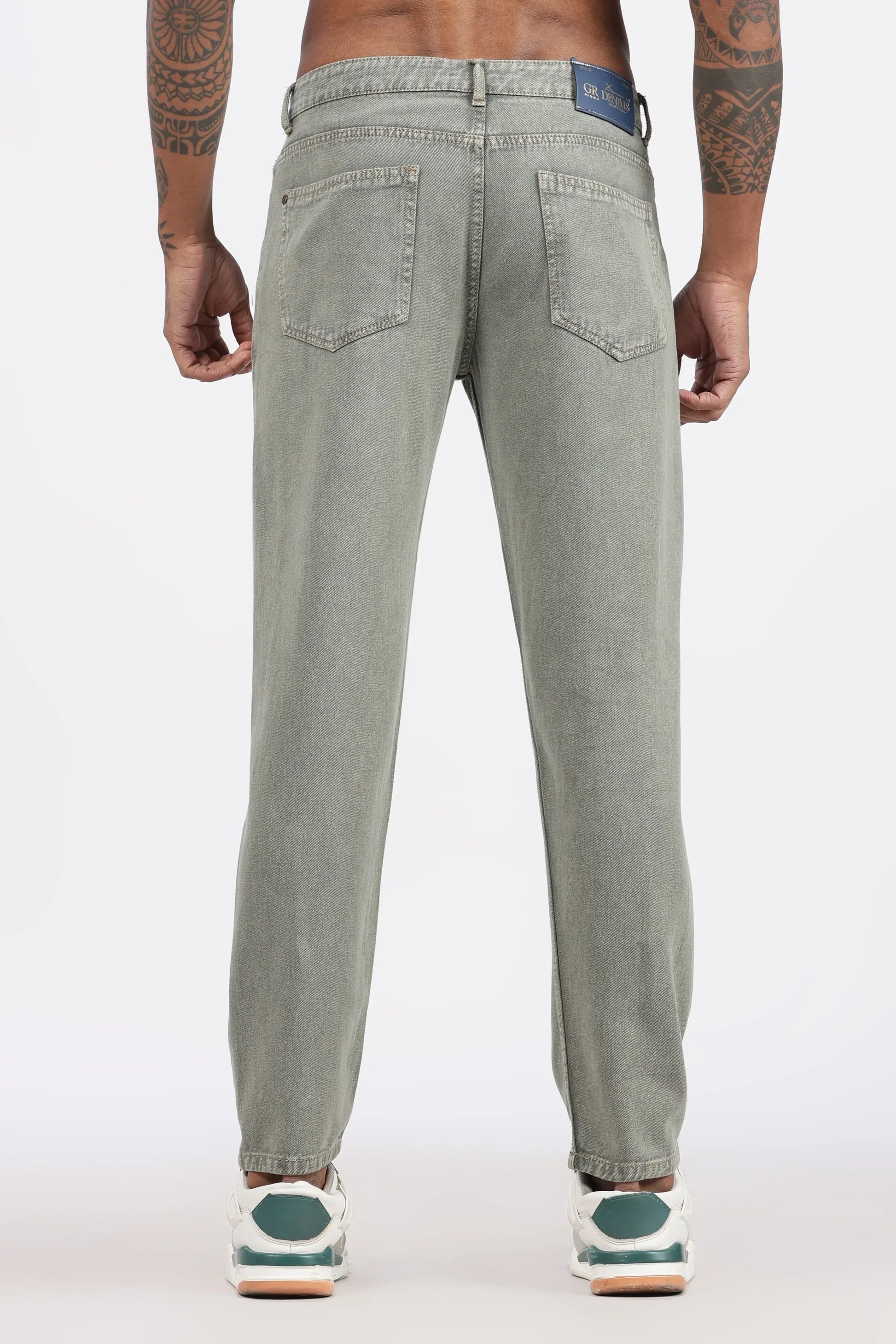 MENS MOM FIT - SAGE GREEN JEANS - GR DENIMS