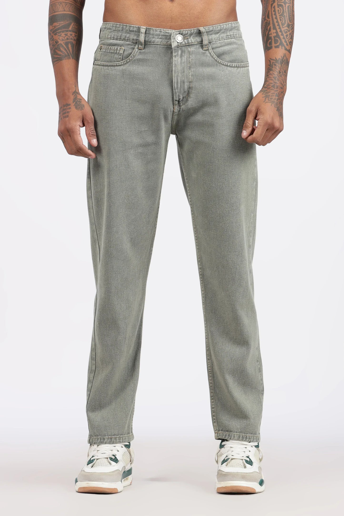 MENS MOM FIT - SAGE GREEN JEANS - GR DENIMS