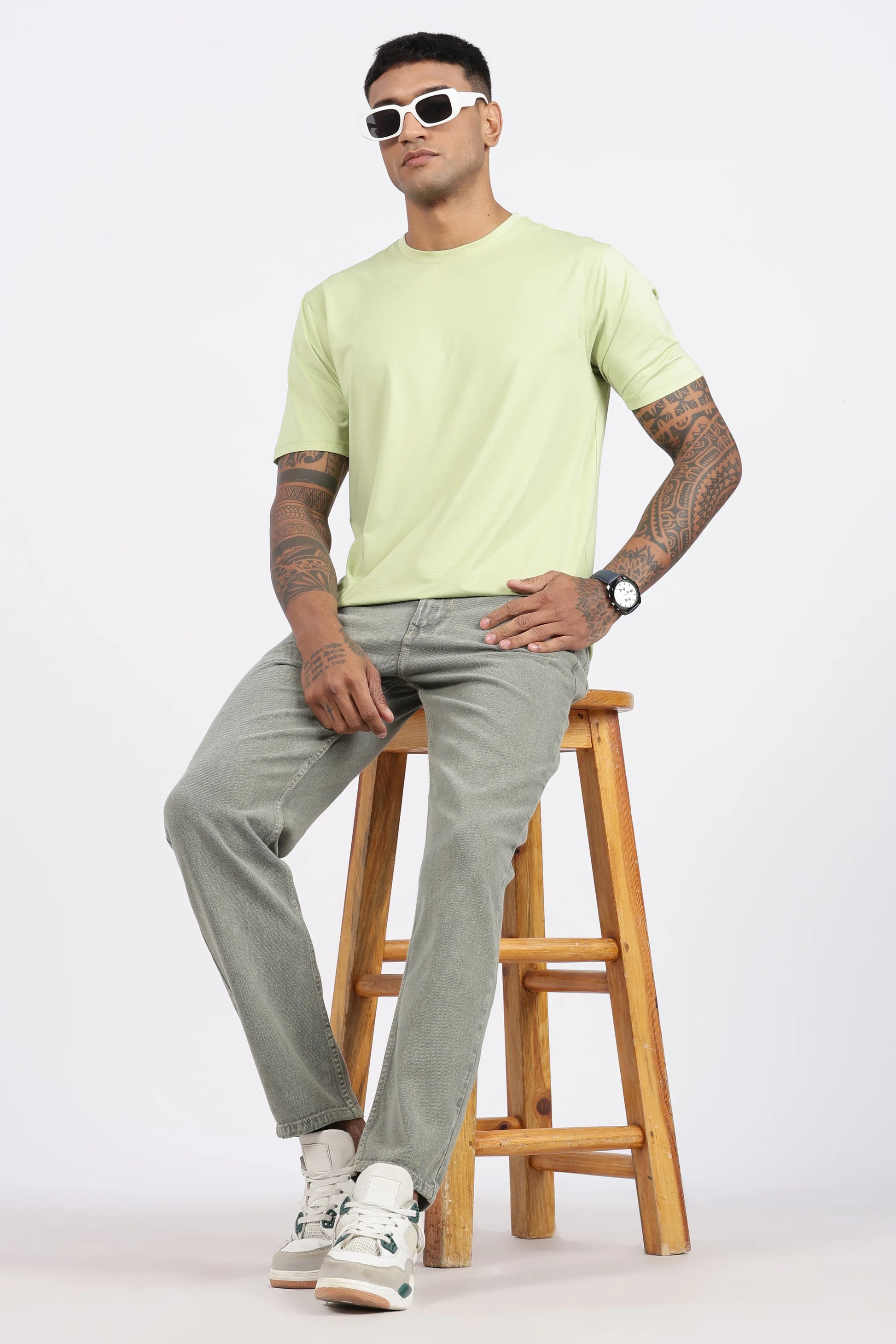 MENS MOM FIT - SAGE GREEN JEANS - GR DENIMS
