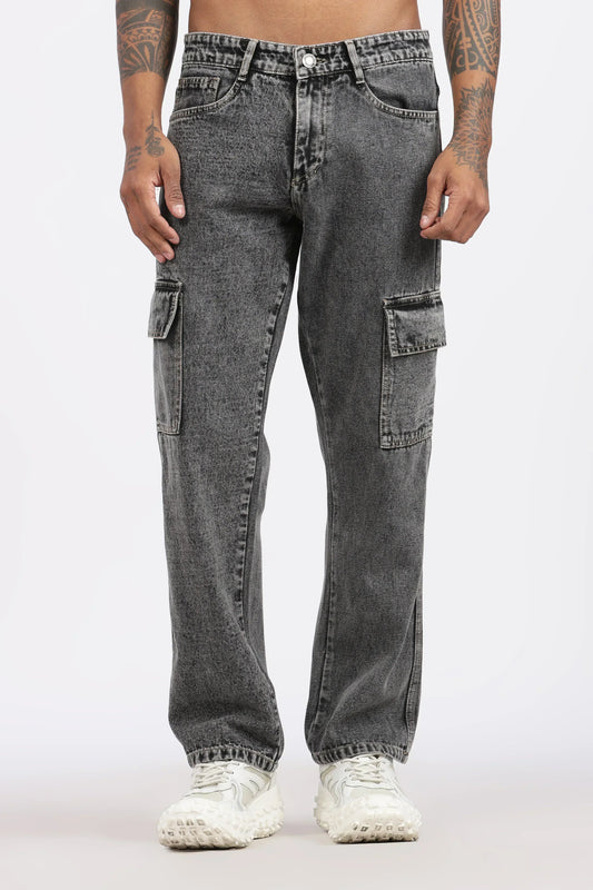 MEN'S 7 POCKET CARGO - CHARCOAL BLACK - GR DENIMS
