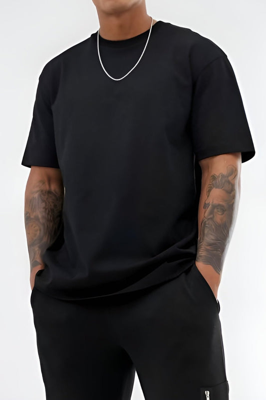 Plain Black Oversized T-shirts 240gsm (BULK ONLY 215rs) 100% French terry Cotton